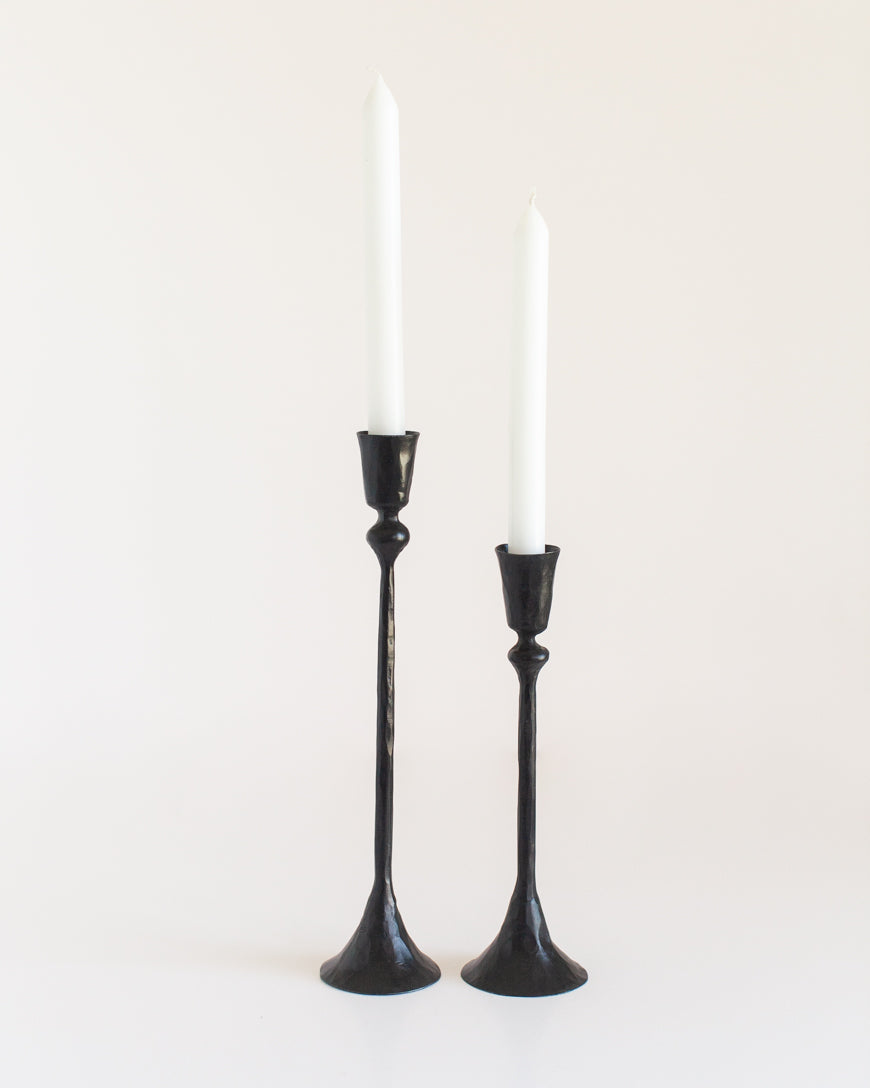 Gemini Hand-Forged Iron Candle Stands | Set of 2-1