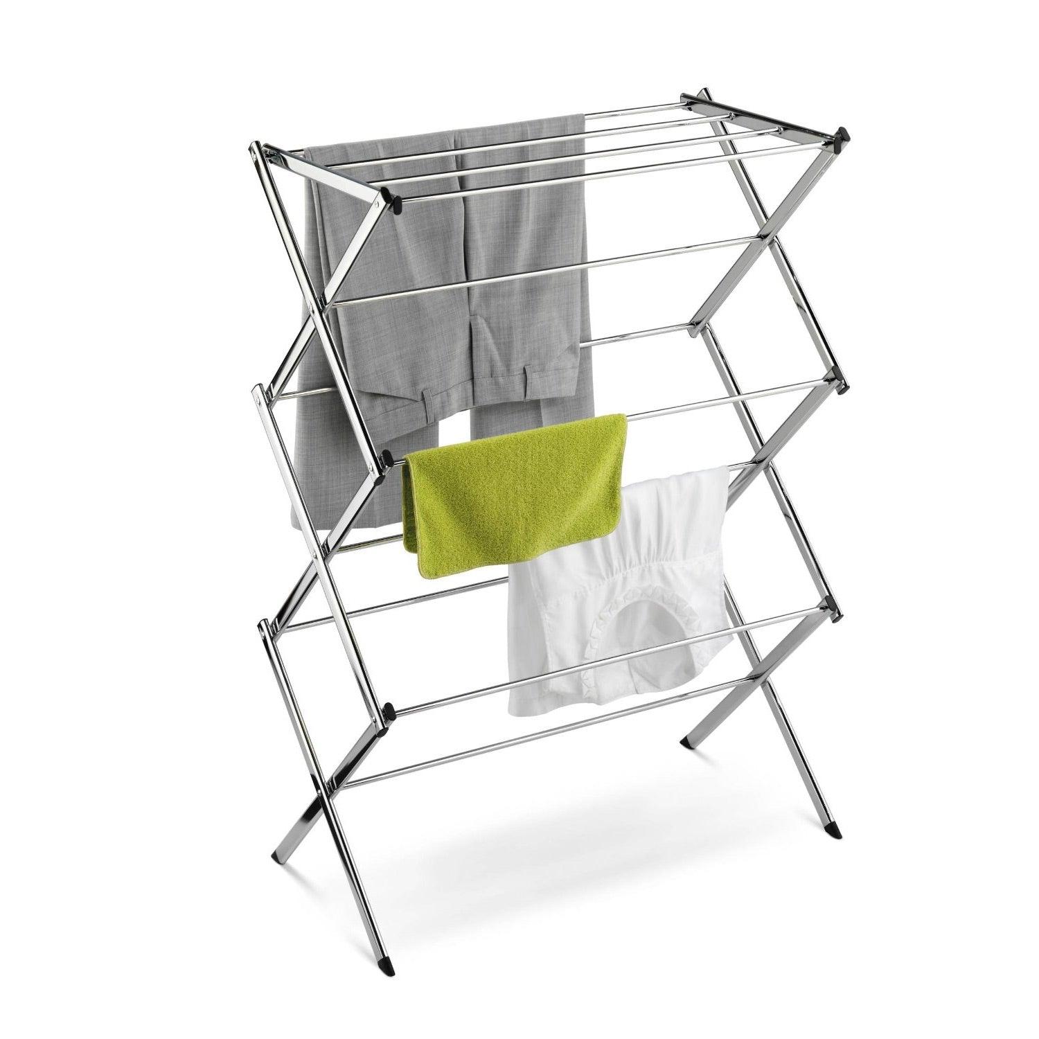 Commercial Clothes Drying Rack Laundry Dryer in Chrome - PRHOMZ