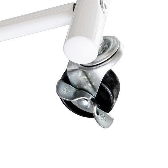 White Rolling Multi Use Laundry Clothes Drying Rack - PRHOMZ