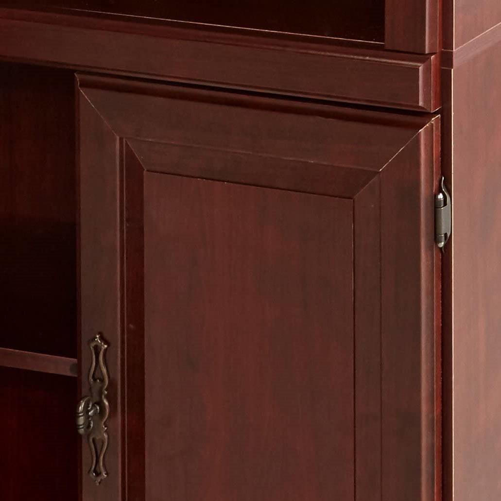 71-inch High 3-Shelf Wooden Bookcase with Storage Drawer in Cherry Finish - PRHOMZ