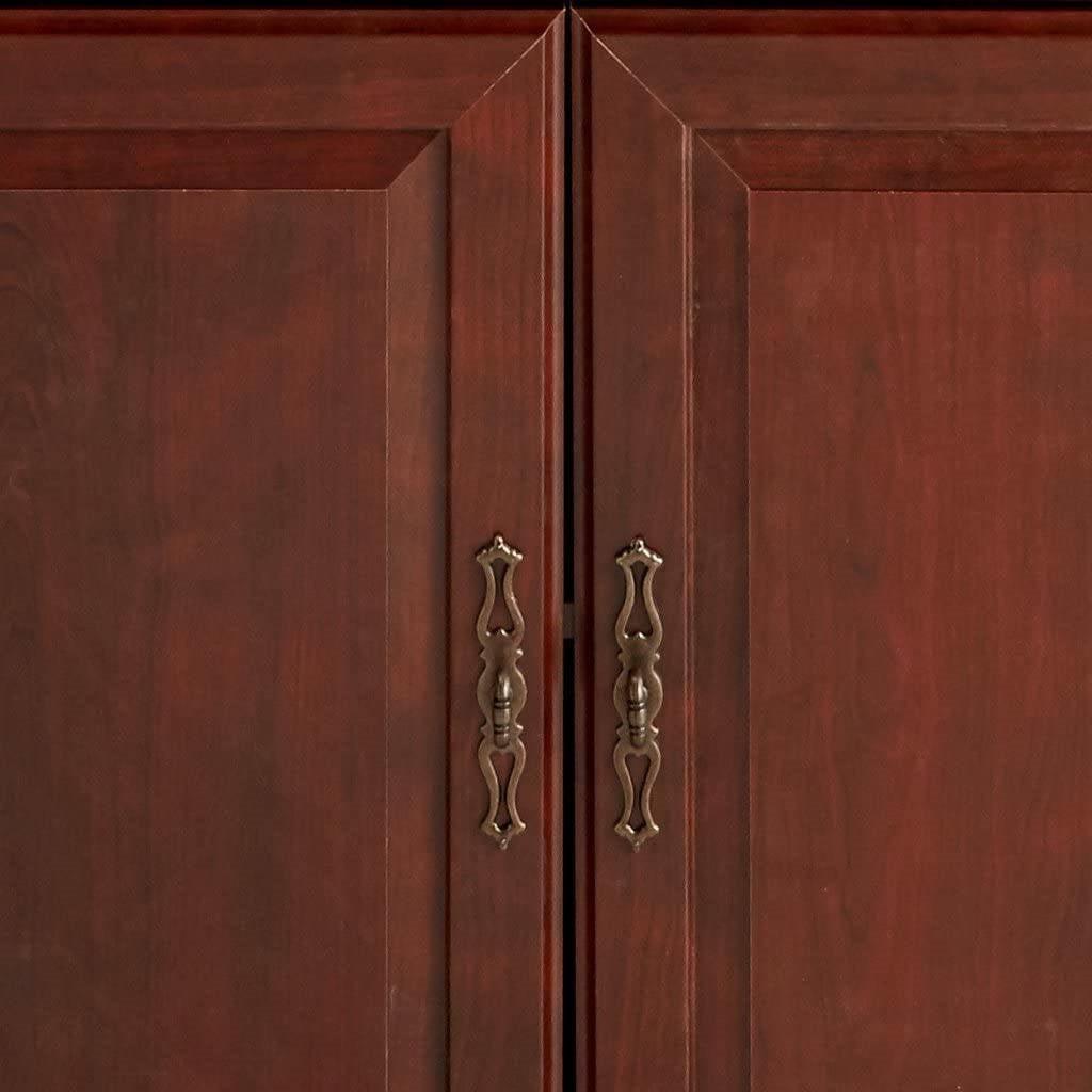 71-inch High 3-Shelf Wooden Bookcase with Storage Drawer in Cherry Finish - PRHOMZ