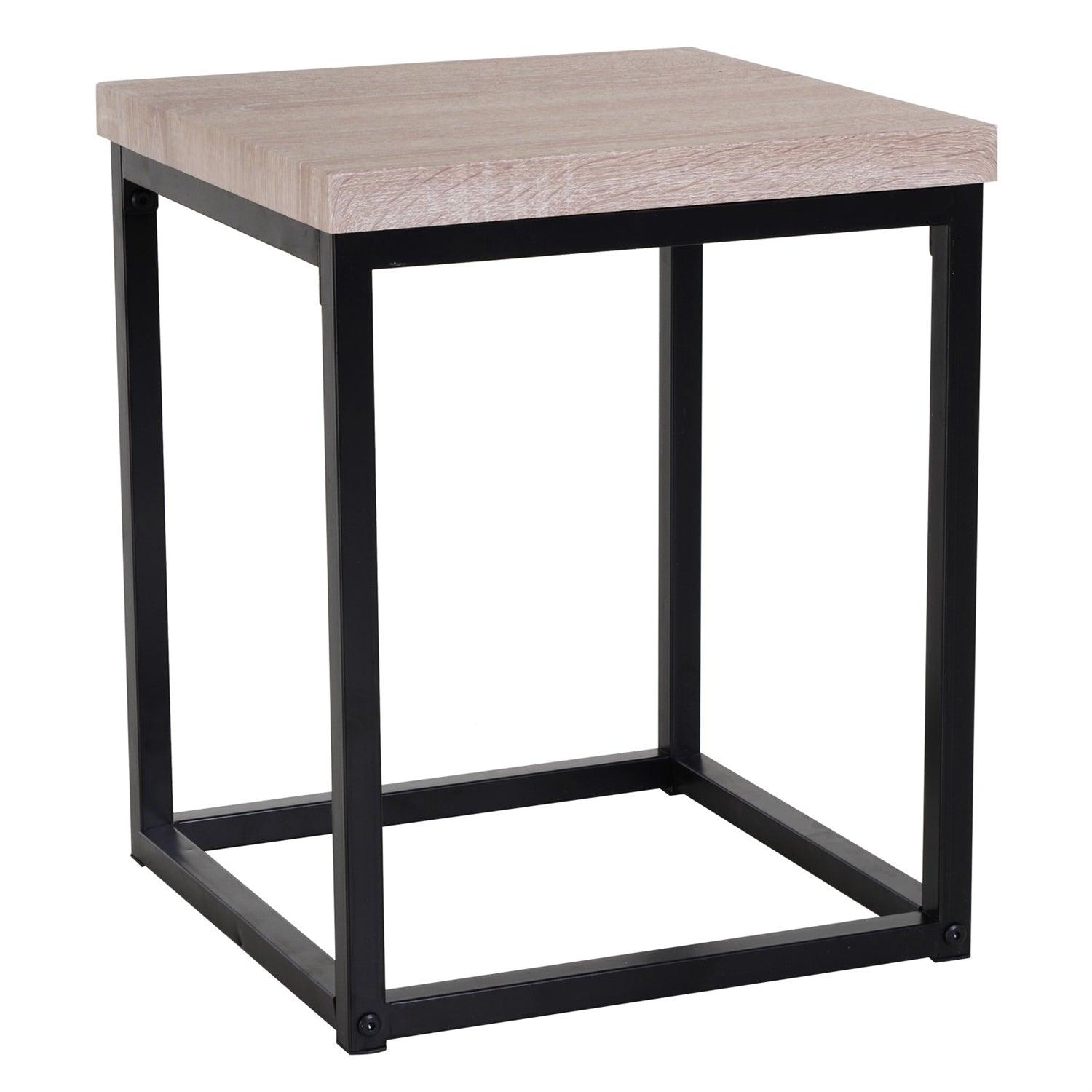 Farmhouse 5 Piece Square Natural Wood Steel Kitchen Dining Set - PRHOMZ