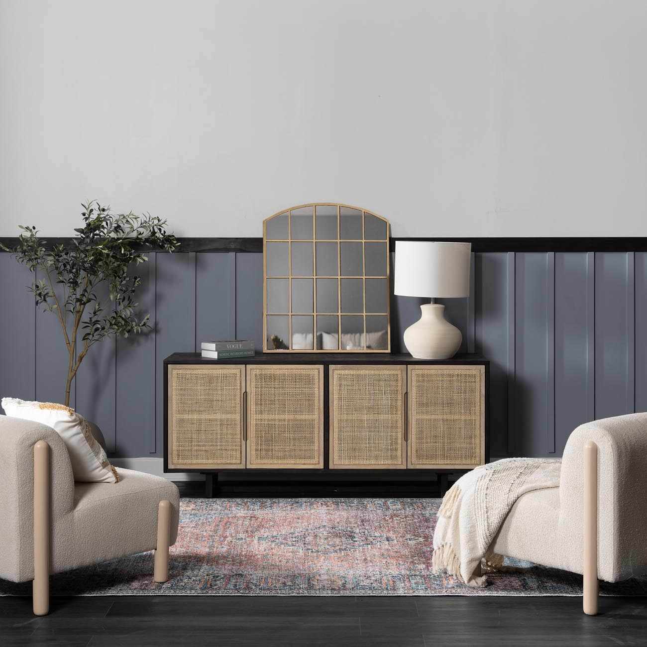 Blue Burgundy Holi-2302 Washable Area Rug - Clearance-5