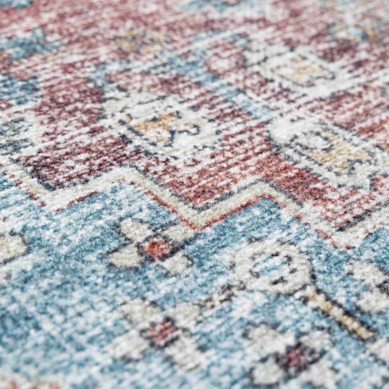 Blue Burgundy Holi-2302 Washable Area Rug - Clearance-6