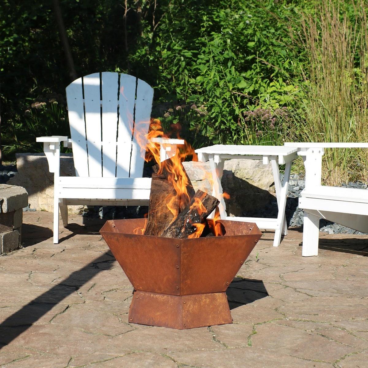 23 Inch Rustic Steel Affinity Fire Pit - PRHOMZ