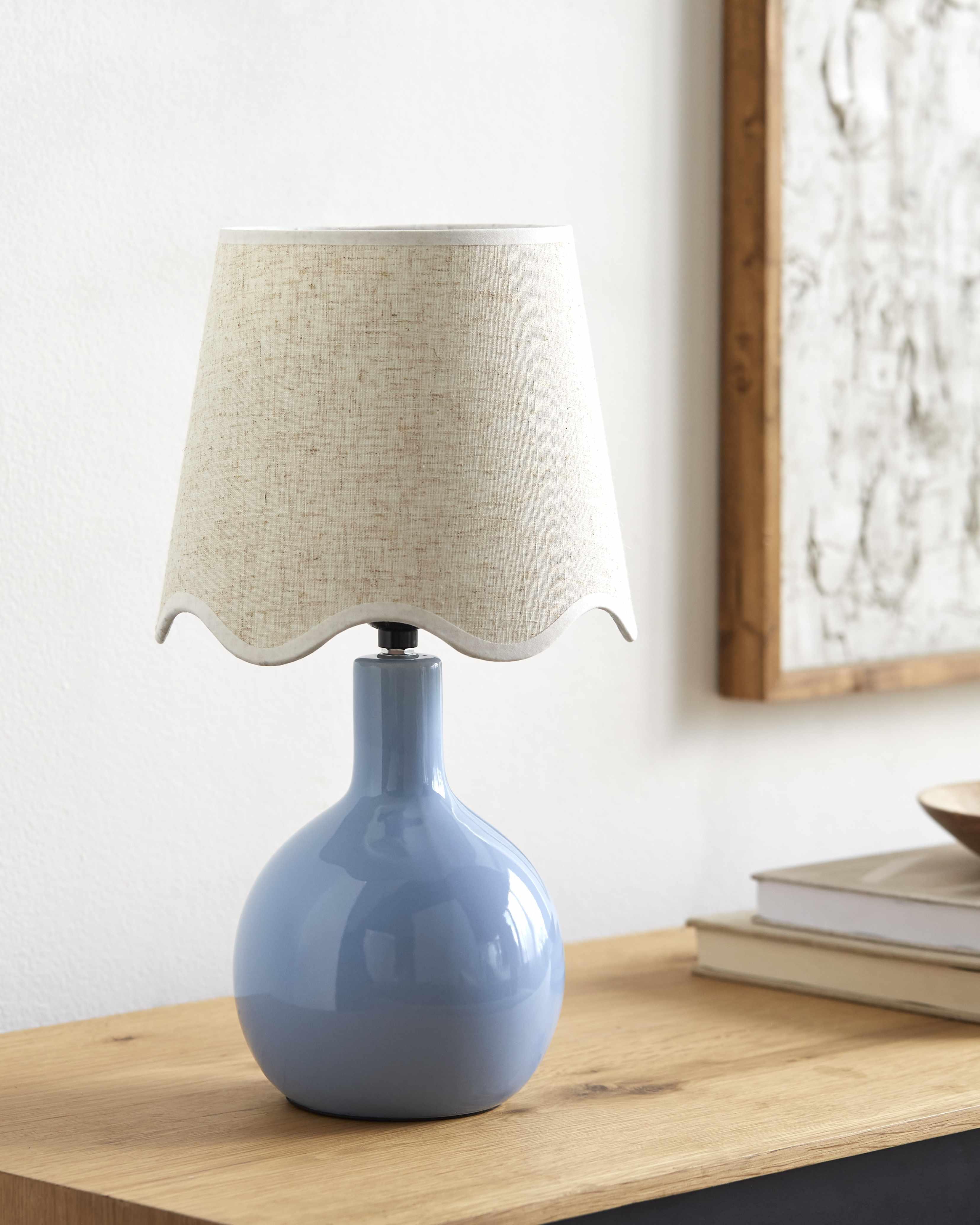 Atenxoxola Sky Blue Ceramic Table Lamp - PRHOMZ