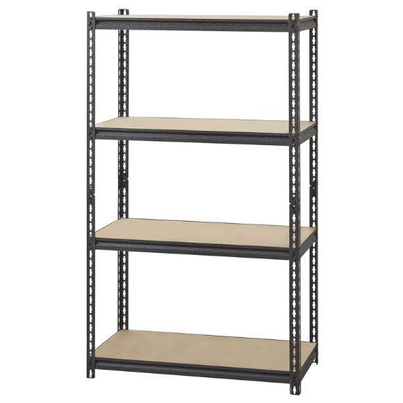 Heavy Duty 4-Shelf Black Storage Rack Shelving Unit - PRHOMZ