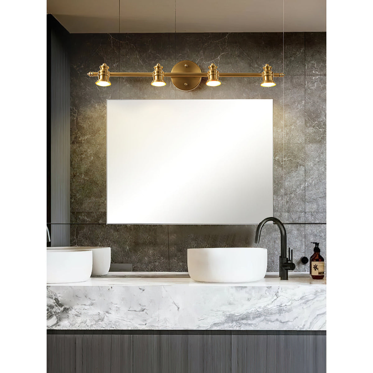 Vantage Series | Brass Linear Spotlight Bar with MR16 LED Heads for Vanity Lighting