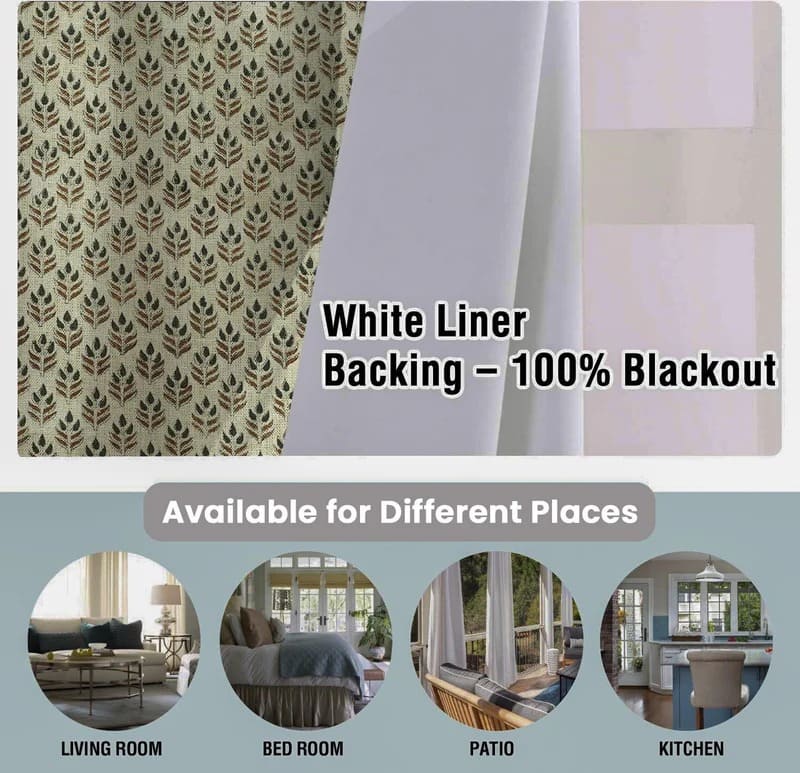 Handmadae Floral Blackout Linen Curtains || Alia