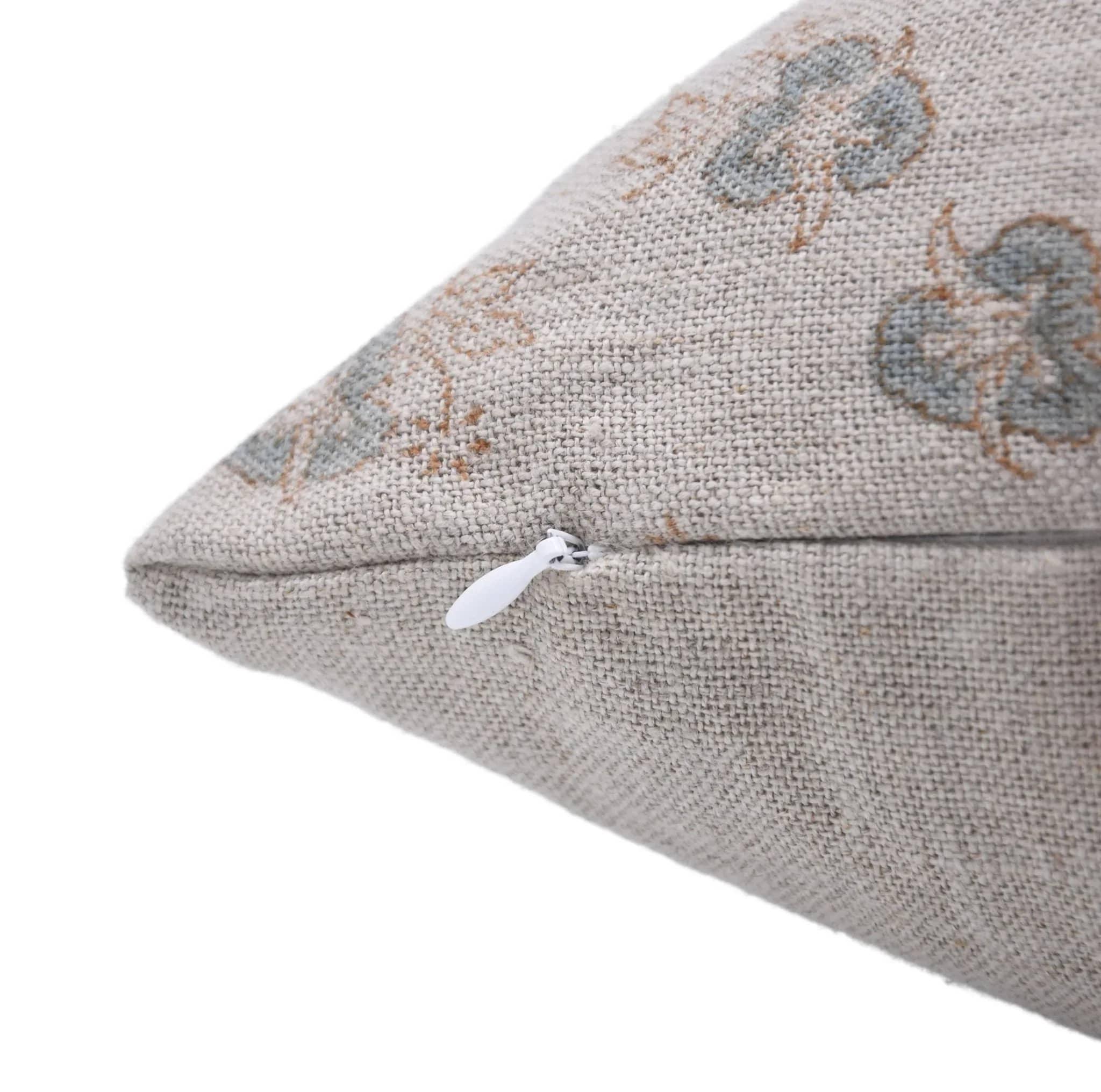Linen Handcrafted Throw Cover - Chitranjan