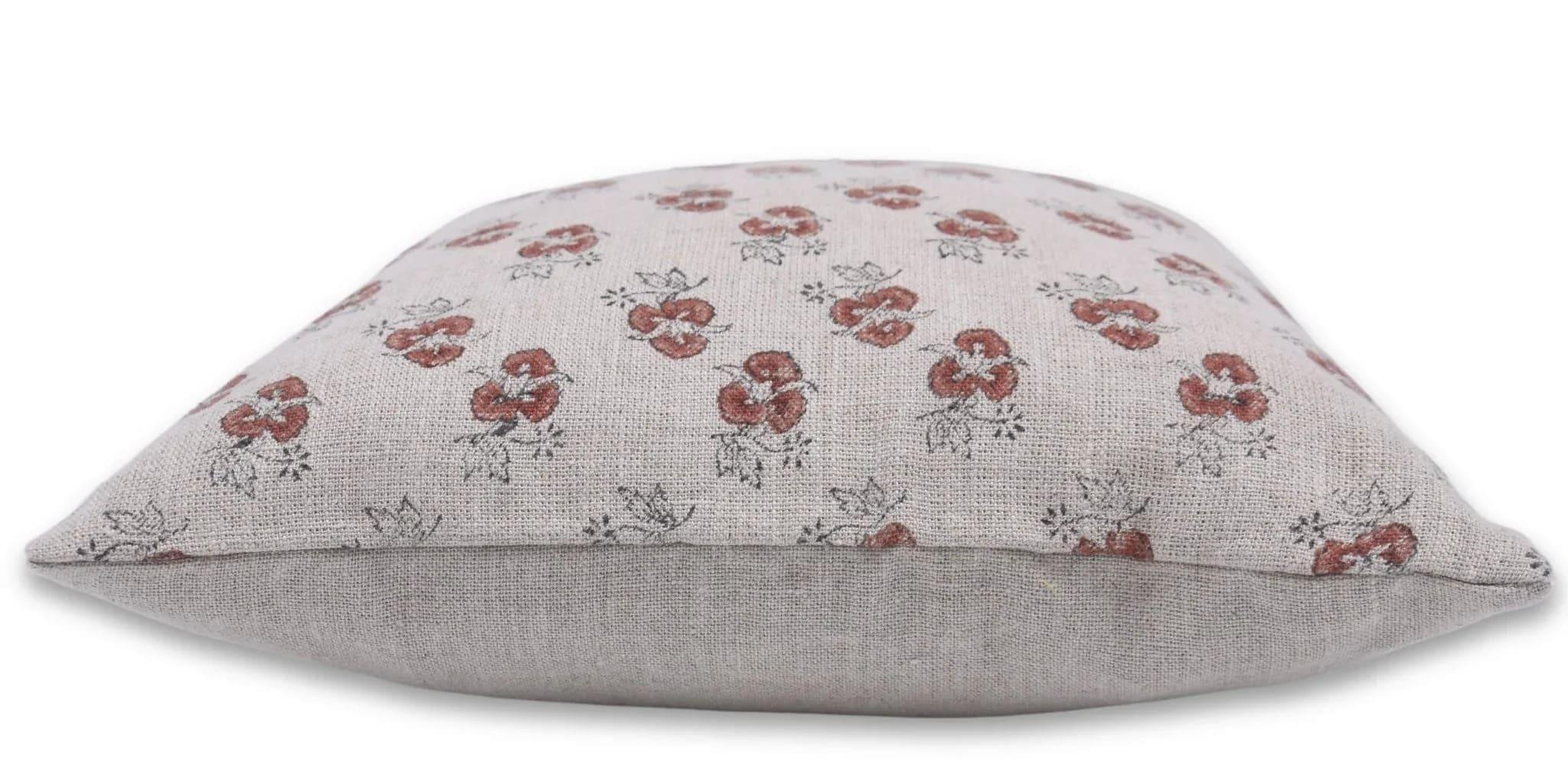 Wooden Printed Linen Cushion Cover - Chitranjan