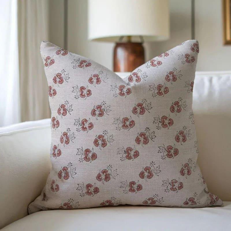 Wooden Printed Linen Cushion Cover - Chitranjan