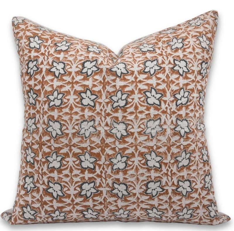Chudamani Block Print Linen Cushion Cover