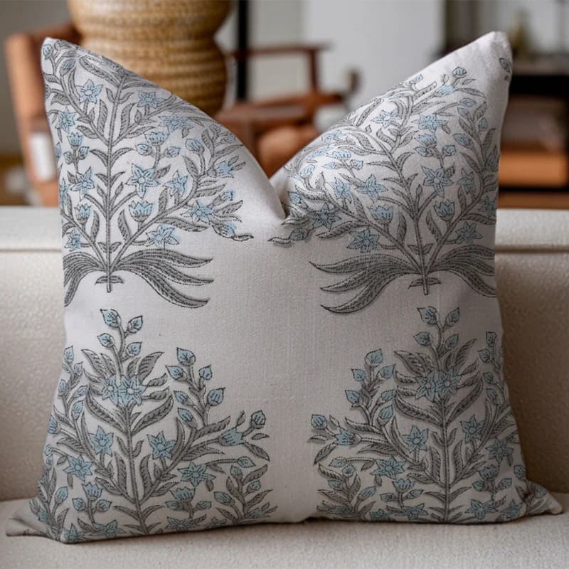Ancient Block Printed Pillow Cover – Vrindavan