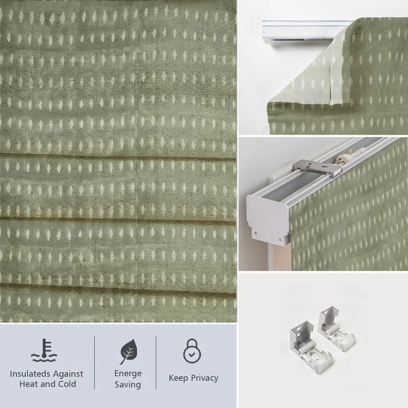 Handmade Tulsi Buti Floral Linen Roman Blind