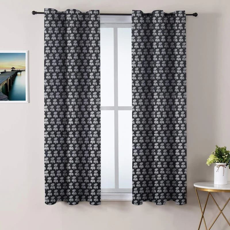 Hand Block Print Linen Blackout Ring Curtain - Damaru