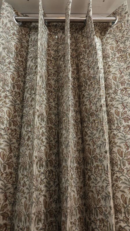 Indian Floral Linen Curtains Living Decor - Kudrat