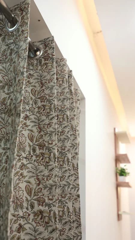 Indian Floral Linen Curtains Living Decor - Kudrat
