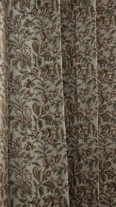 Indian Floral Linen Curtains Living Decor - Kudrat