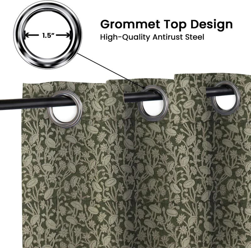 Indian Thick Linen Grommet Curtains - Pishta