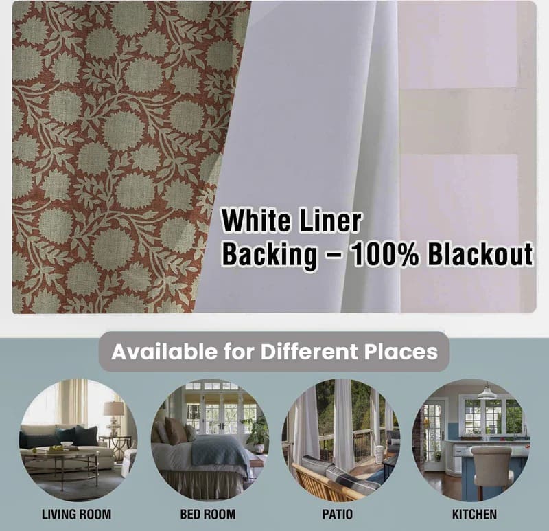 Handmade Rajat Floral Grommet Curtains