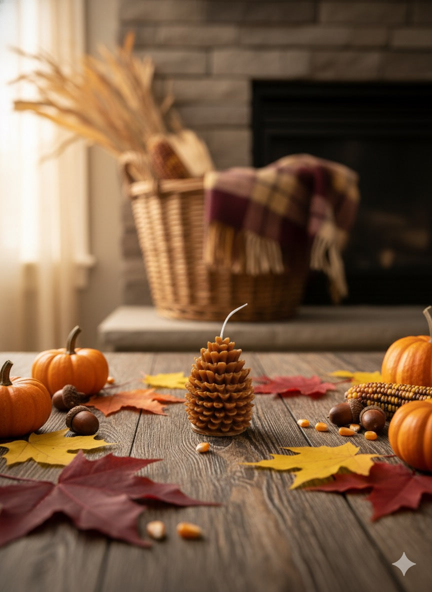 Pinecone Candle | Rustic Fall Decor