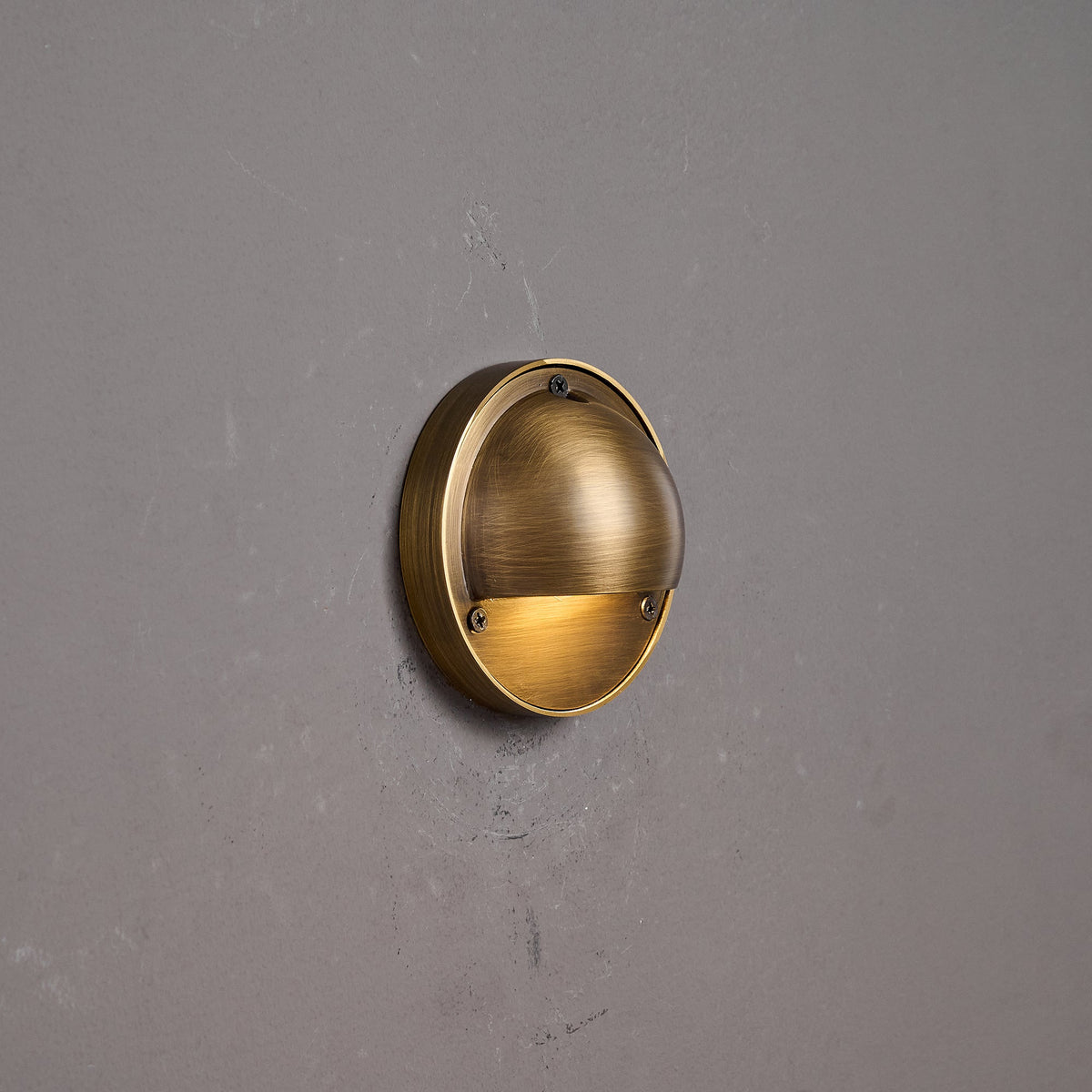 Hardy | Solid Brass Outdoor Wall Sconce with Patina | Compact Porch Light for Entryways