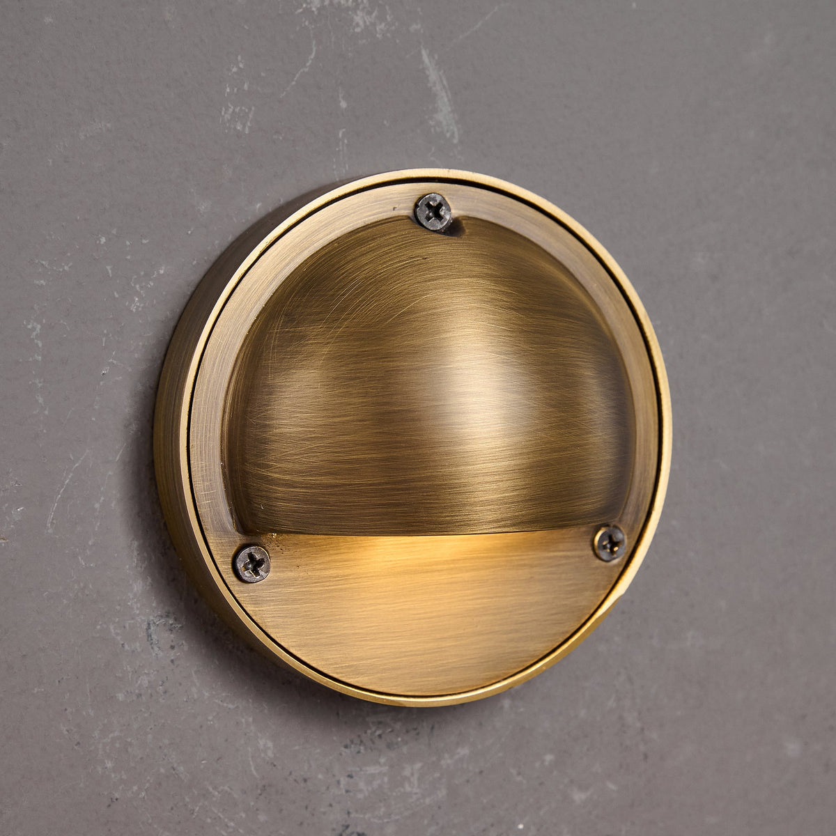 Hardy | Solid Brass Outdoor Wall Sconce with Patina | Compact Porch Light for Entryways