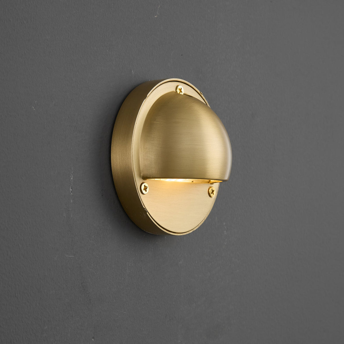 Hardy | Solid Brass Outdoor Wall Sconce with Patina | Compact Porch Light for Entryways