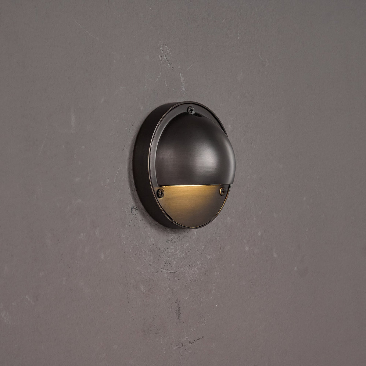Hardy | Solid Brass Outdoor Wall Sconce with Patina | Compact Porch Light for Entryways