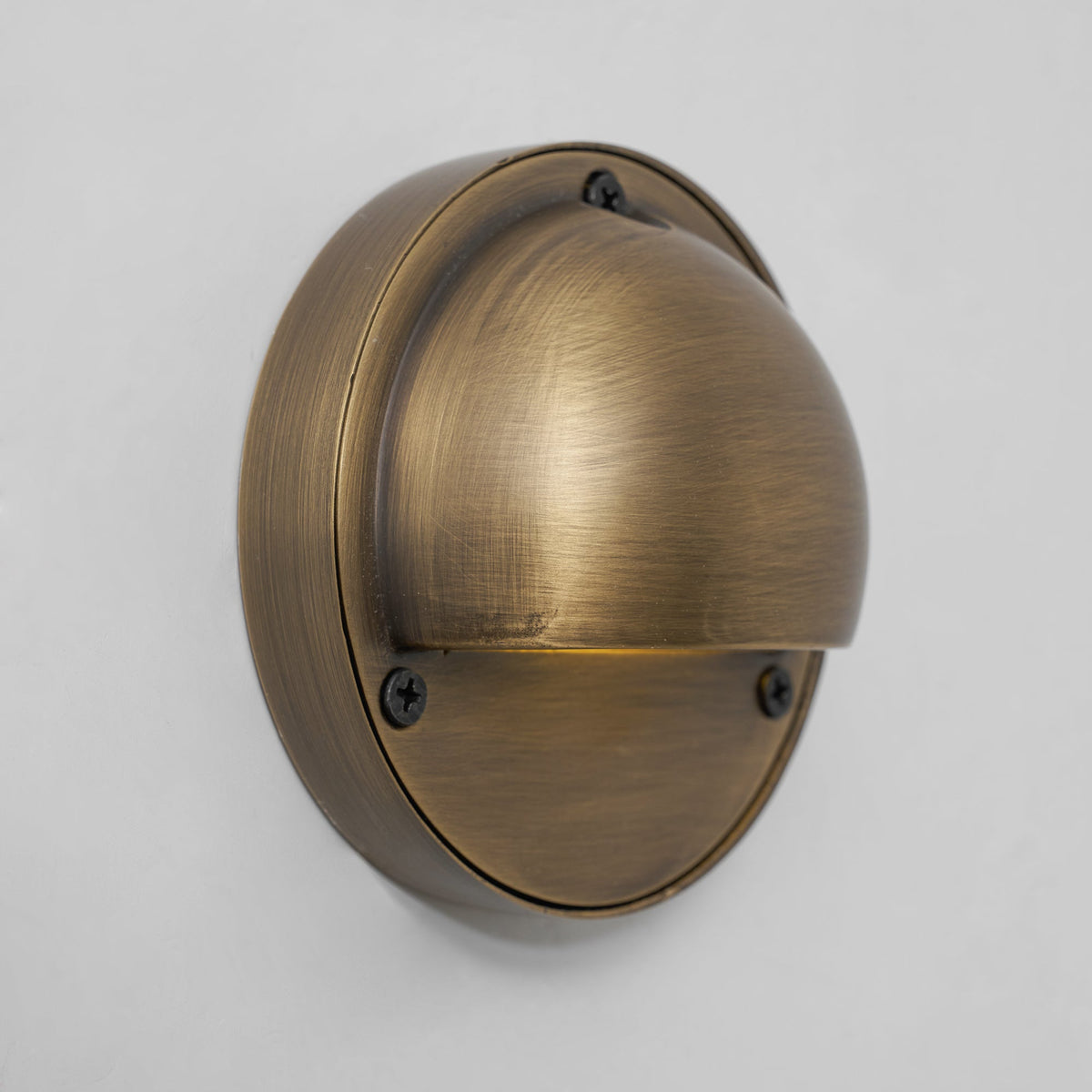 Hardy | Solid Brass Outdoor Wall Sconce with Patina | Compact Porch Light for Entryways