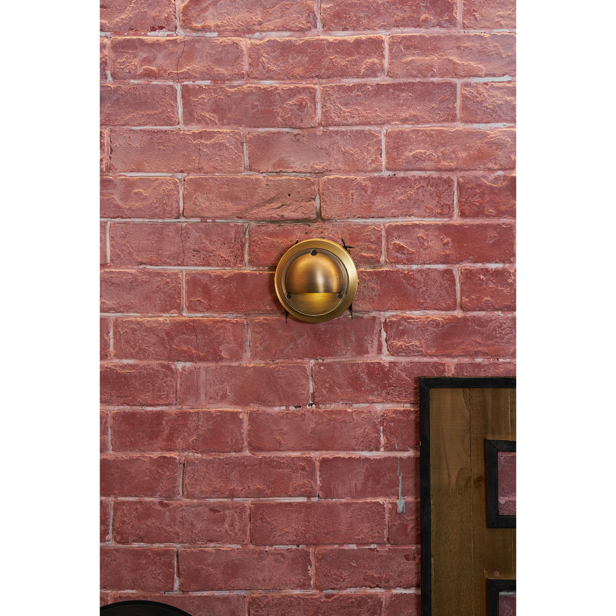 Hardy | Solid Brass Outdoor Wall Sconce with Patina | Compact Porch Light for Entryways