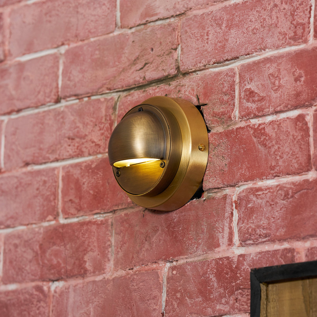 Hardy | Solid Brass Outdoor Wall Sconce with Patina | Compact Porch Light for Entryways