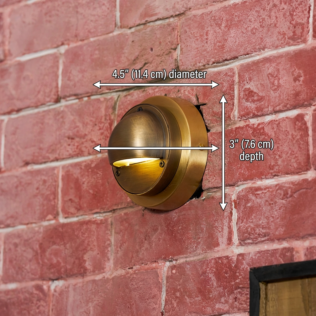 Hardy | Solid Brass Outdoor Wall Sconce with Patina | Compact Porch Light for Entryways