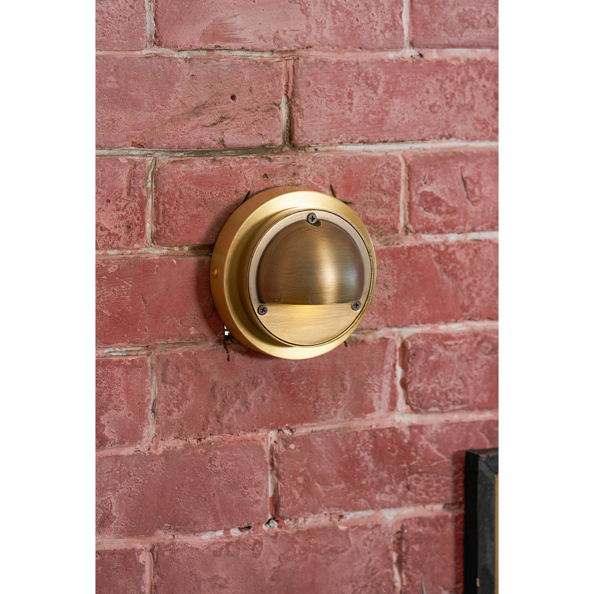 Hardy | Solid Brass Outdoor Wall Sconce with Patina | Compact Porch Light for Entryways