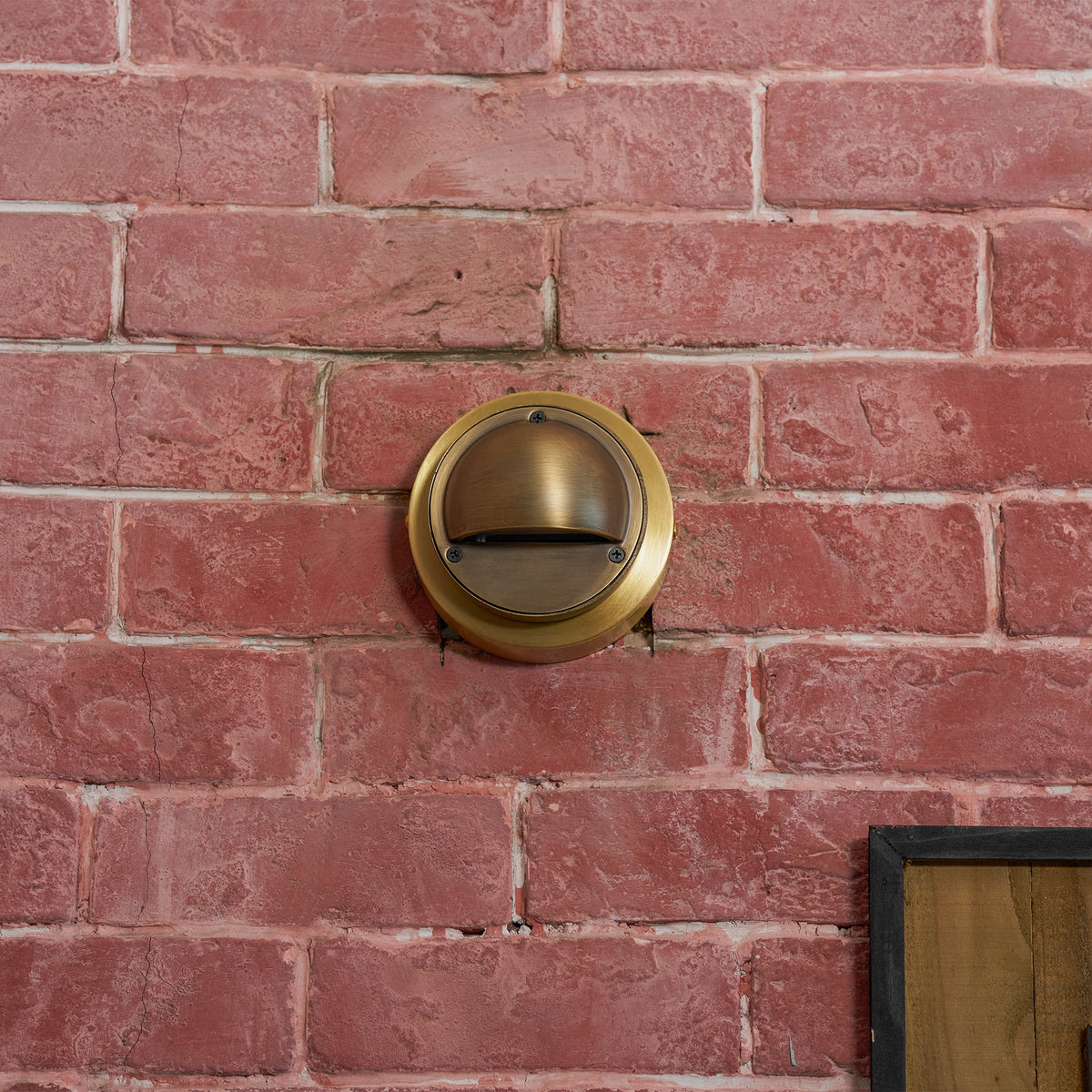 Hardy | Solid Brass Outdoor Wall Sconce with Patina | Compact Porch Light for Entryways