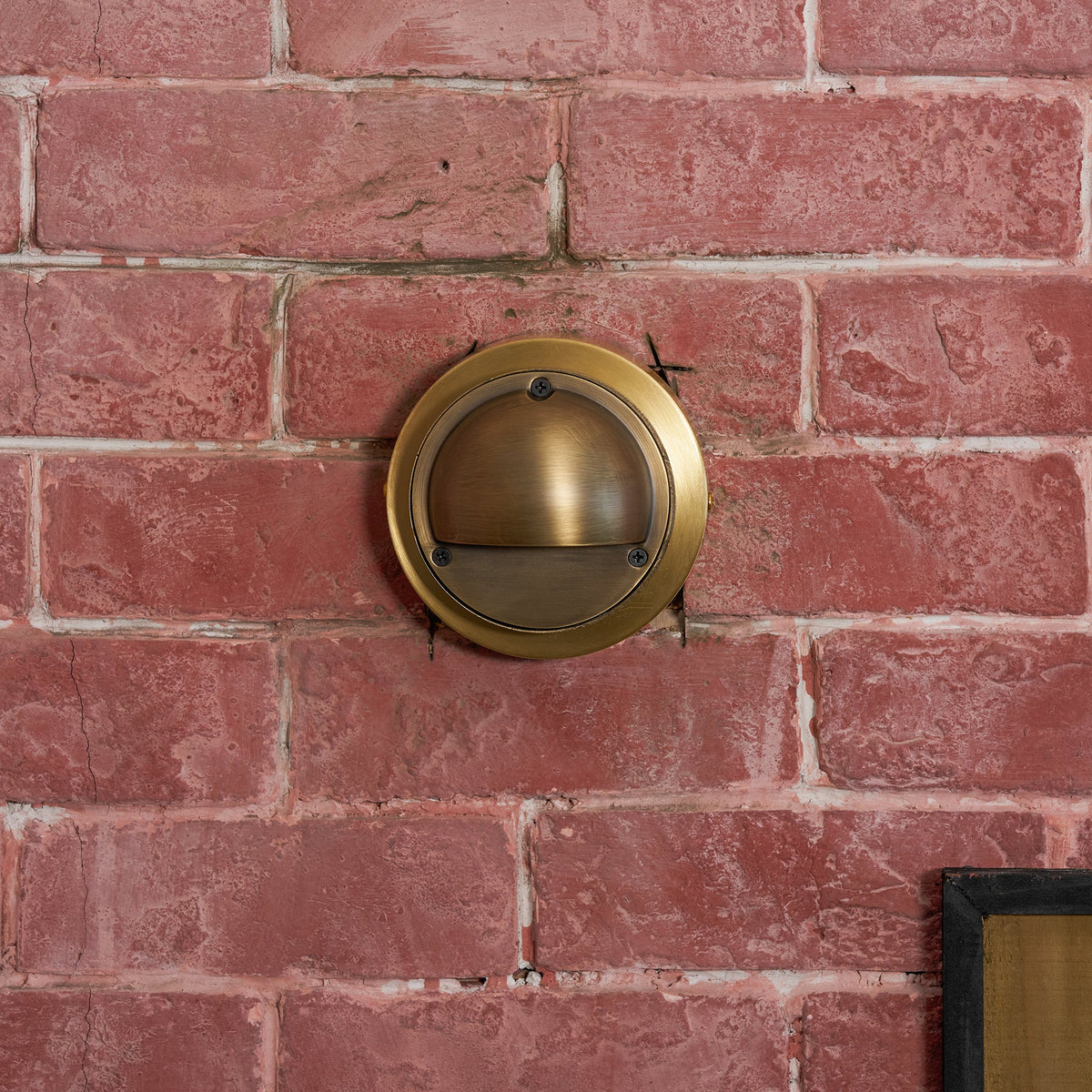 Hardy | Solid Brass Outdoor Wall Sconce with Patina | Compact Porch Light for Entryways