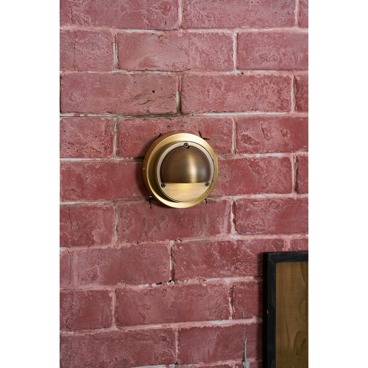Hardy | Solid Brass Outdoor Wall Sconce with Patina | Compact Porch Light for Entryways