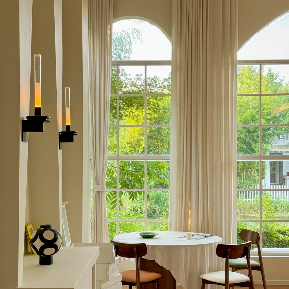 Harlow Plaid Textured Linen Sheer Curtains