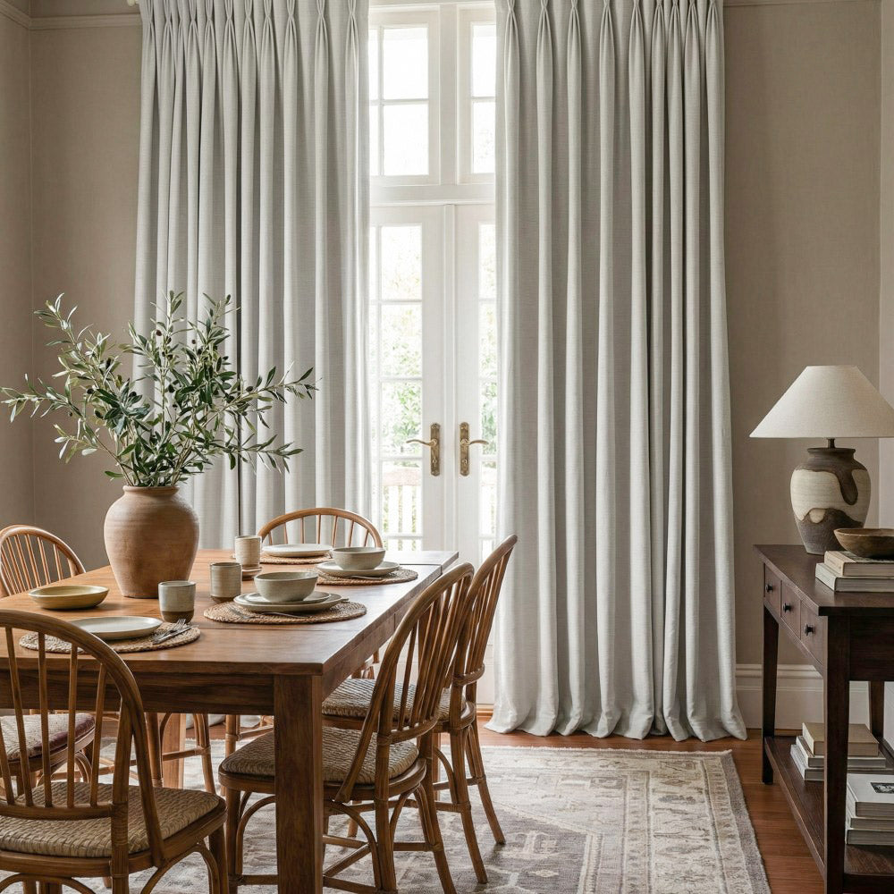 Hearty Pinstripe Textured 100% Blackout Curtains