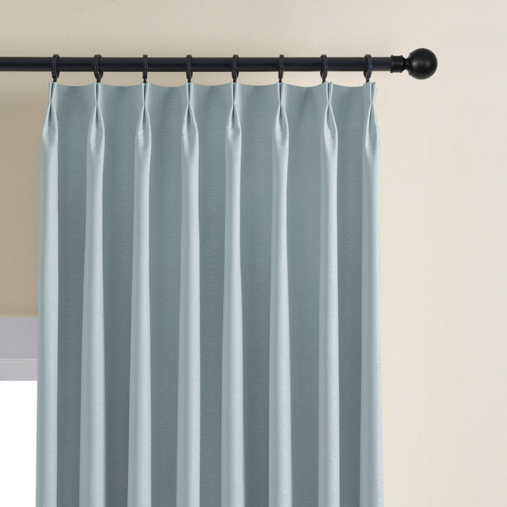 Hearty Pinstripe Textured 100% Blackout Curtains