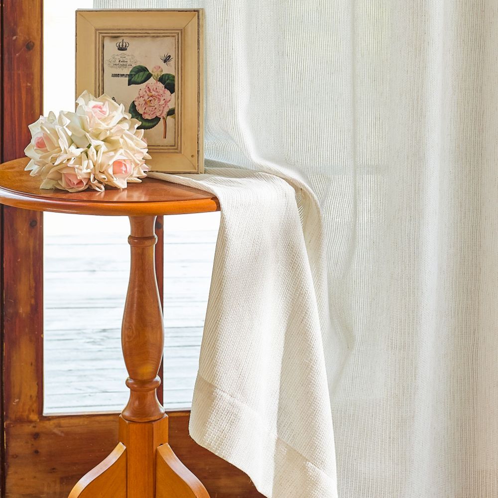 Helmi Loosely Woven Neutral Sheer Curtains