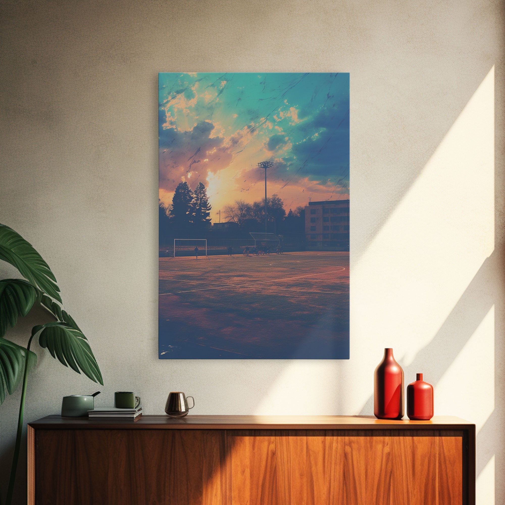 Football Field, Kids Wall Art, Canvas Print, Wall Hanging, Portrait Art, Soccer Coach Gift, Soccer Wall Art, Family Home Art, Dorm Room Art
