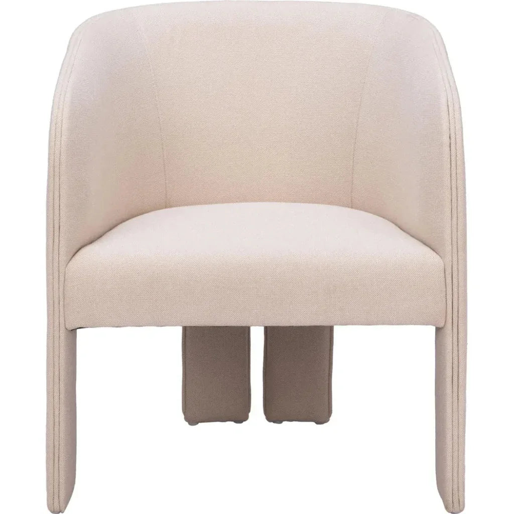 Hull Wood Beige Armless Accent Chair