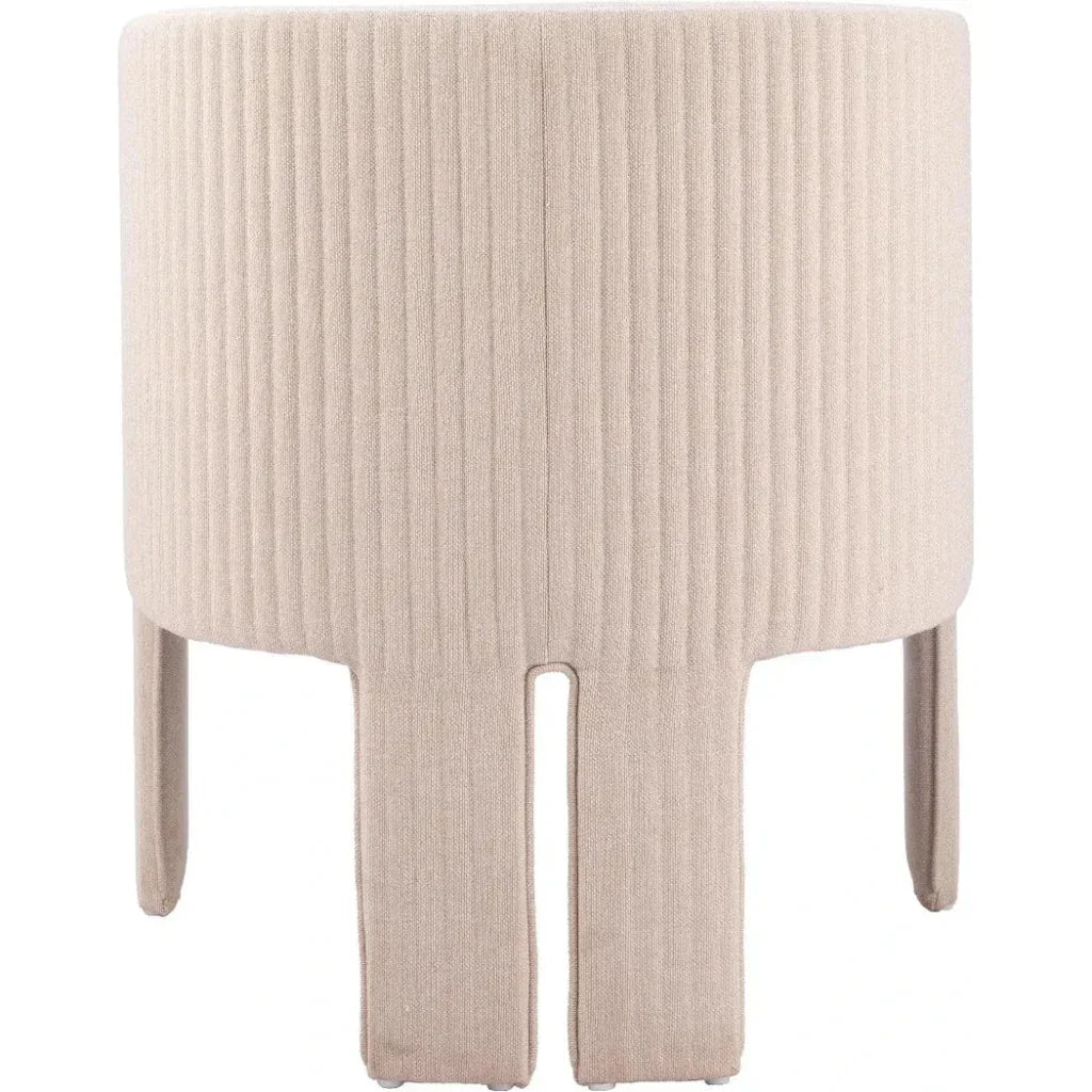 Hull Wood Beige Armless Accent Chair