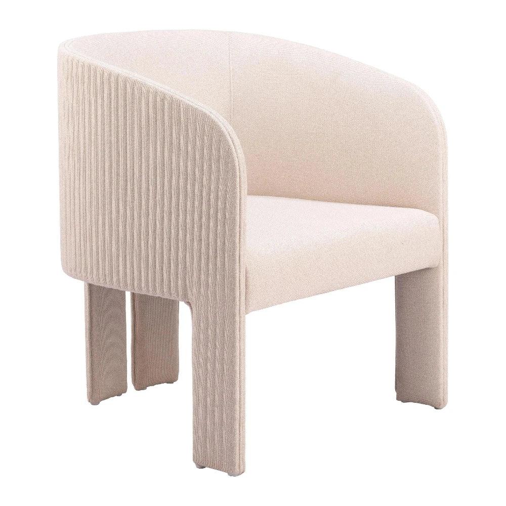 Hull Wood Beige Armless Accent Chair