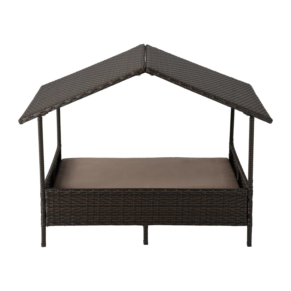 Huntley Pet Rattan Wicker Indoor Outdoor Cabana Raised Pet Bed