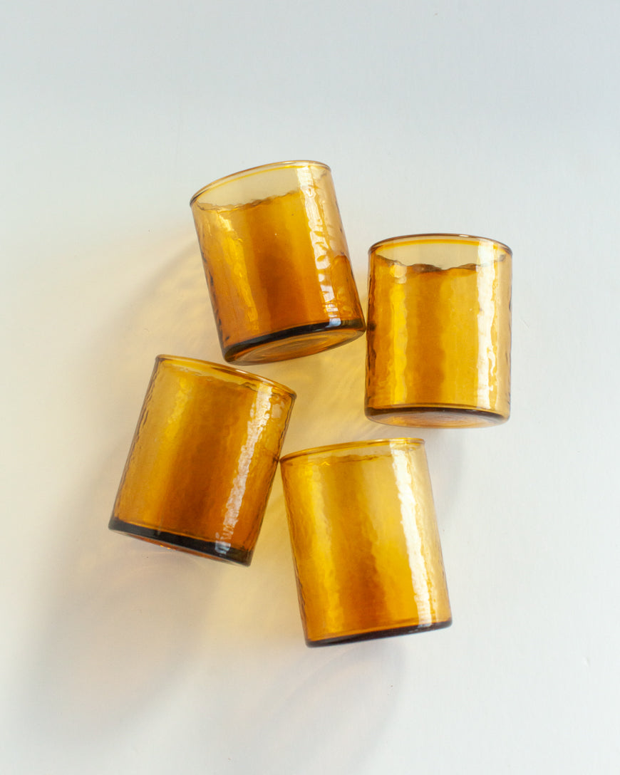 Handblown Hammered Glasses | Set of 4-0