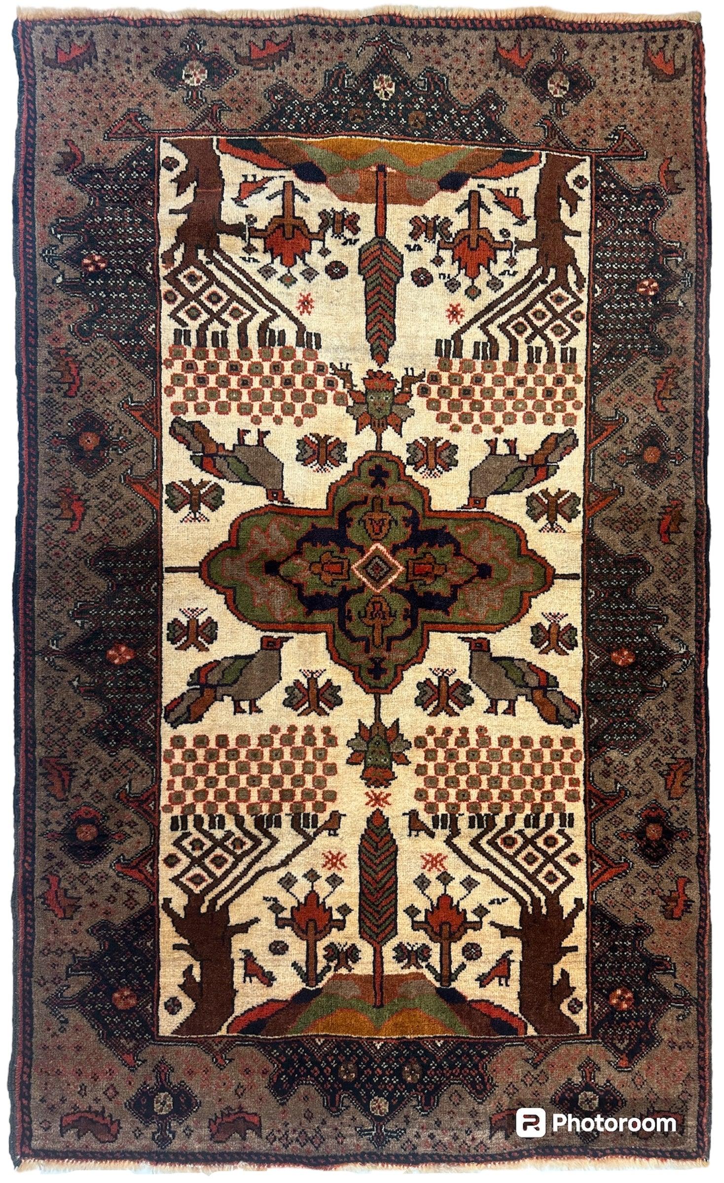 Antique Persian Baloch, Baluch Rug 2’10 x 4’8”