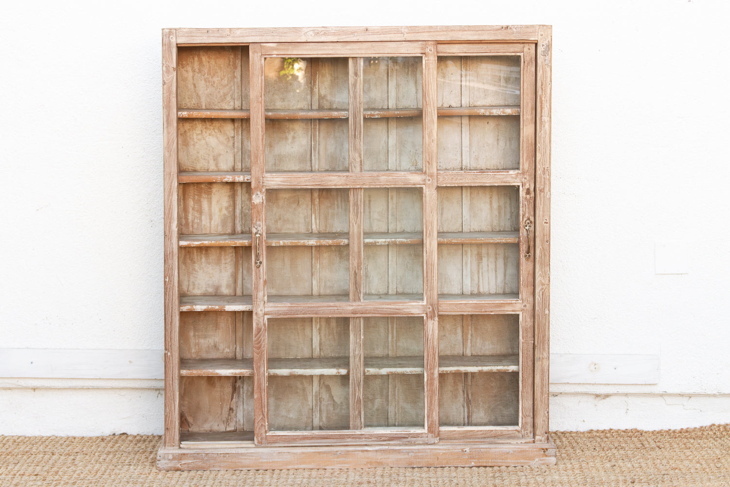 Antique Tall & Slim Farmhouse Display Cabinet